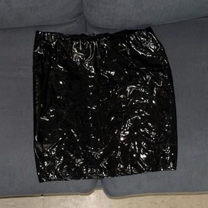 Faux leather mini skirt